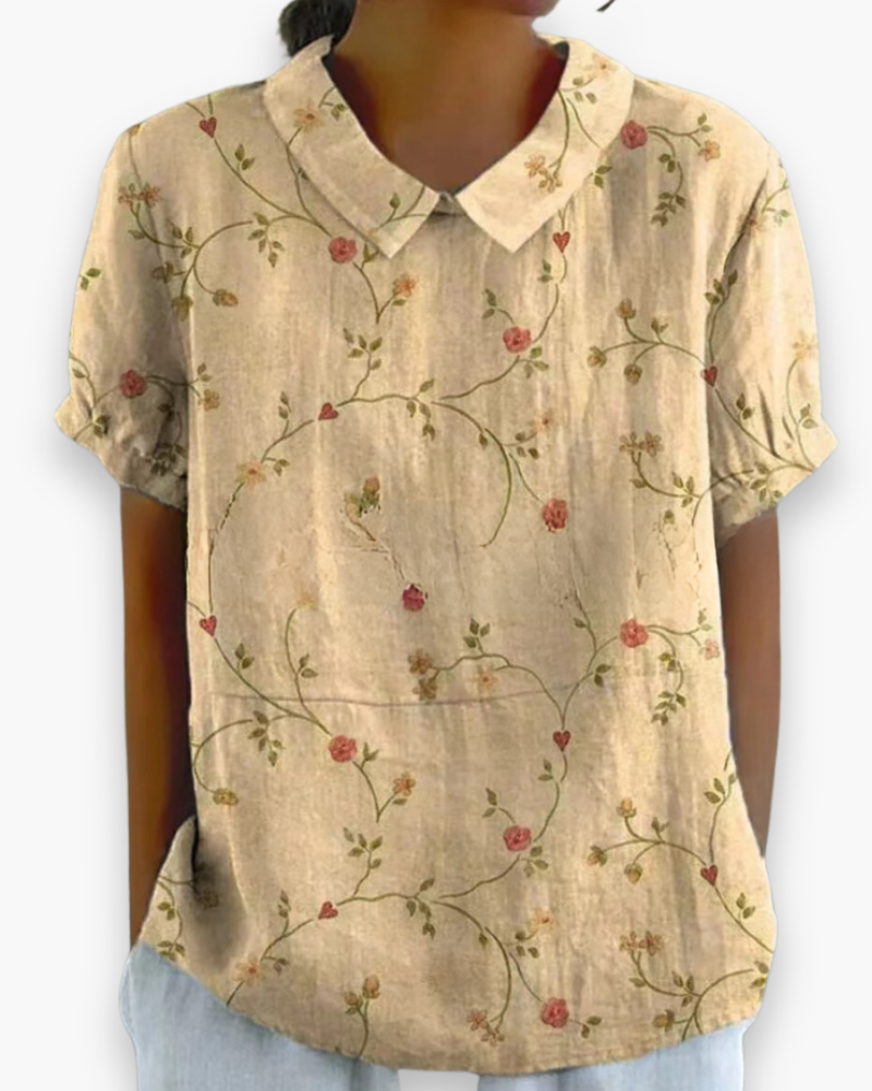 Blouse à fleurs décontractée pour femmes | Ample