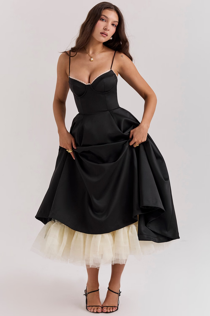 Luce - Robe midi en tulle satin