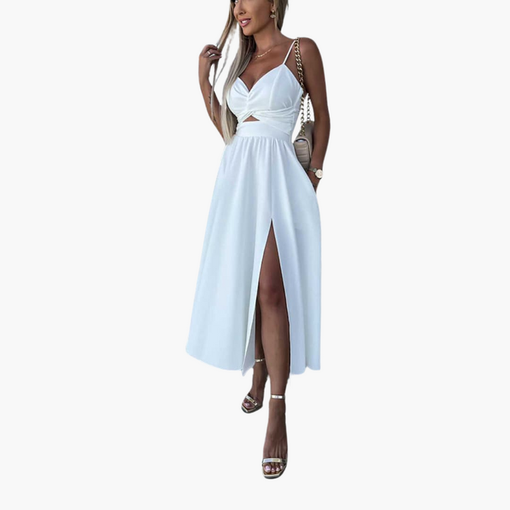 Robe midi élégante pour femmes – Robe d'été à bretelles
