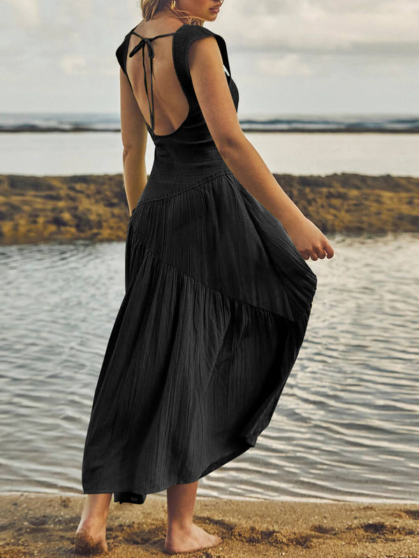 Niomi | Robe maxi bohème avec décolleté carré