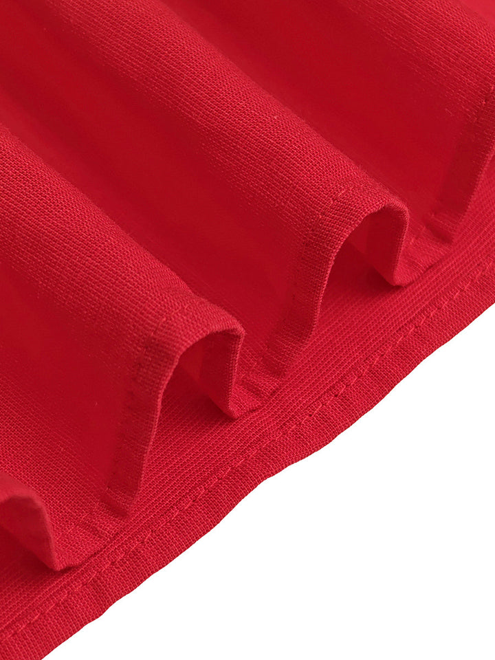 Robe longue boutonnée taille haute, à poches, à col revers, couleur unie