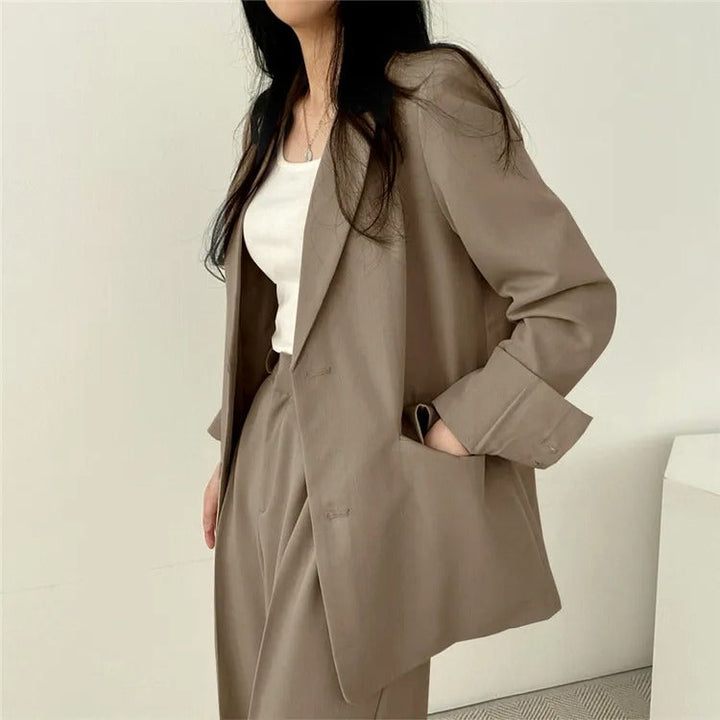 Costume Pantalon Femme Coupe Loose Blazer Baggy