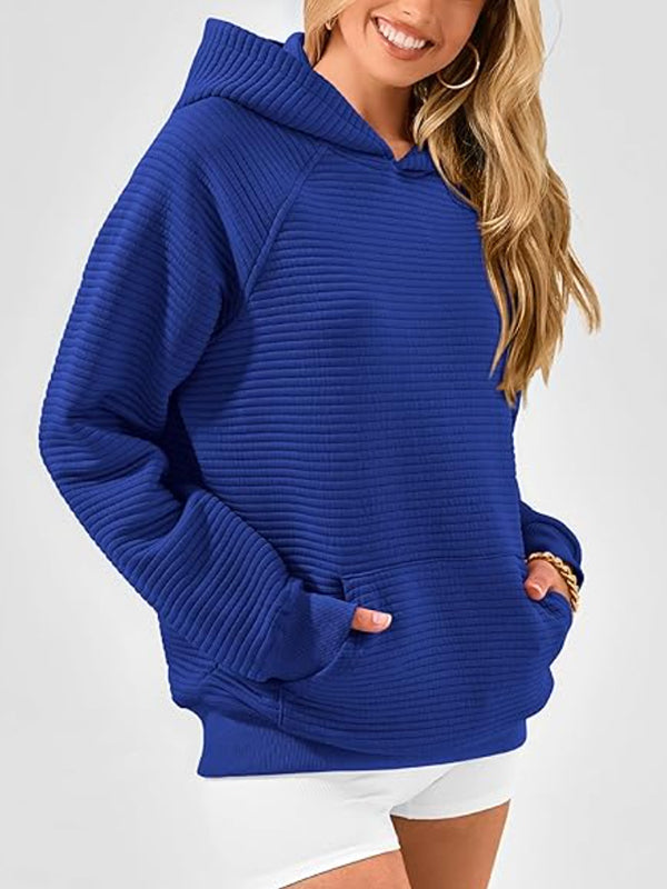 Capuche Manches Longues Poches Couleur Unie à empiècements Sweats à capuche Hauts