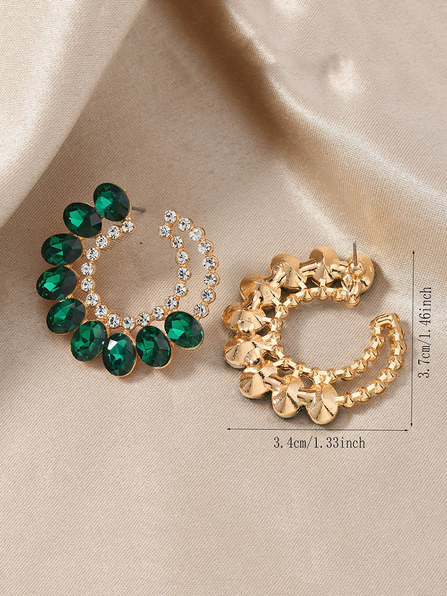 Boucles d'oreilles géométriques à strass