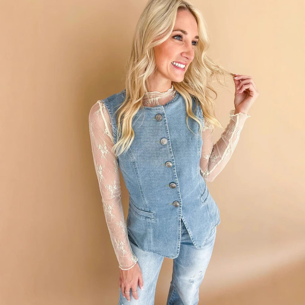 Camila | Gilet en jean sans manches pour femmes