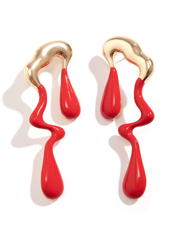Boucles d'oreilles pendantes géométriques couleur contrastée