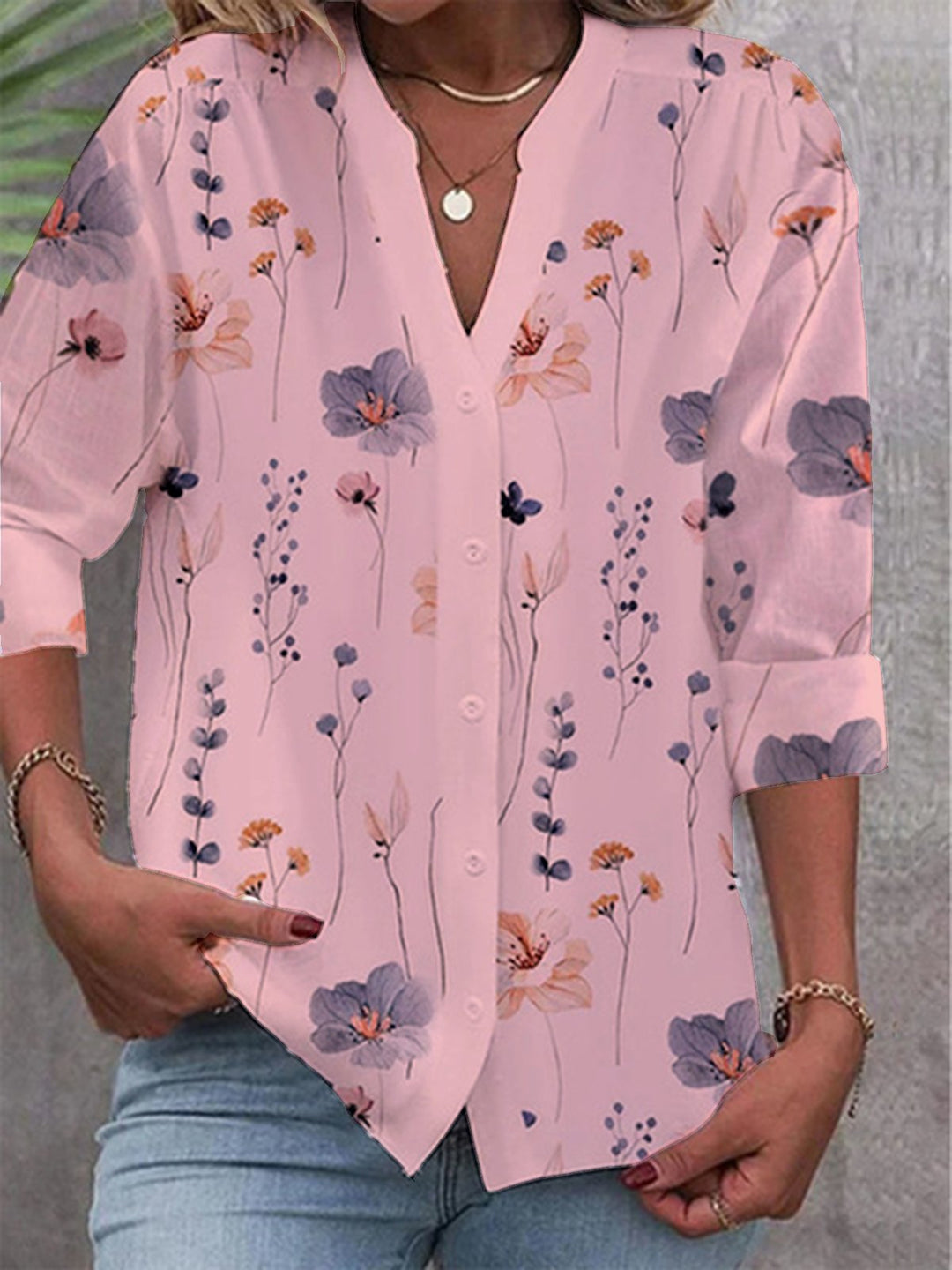 Chemisier à motif floral pour femmes