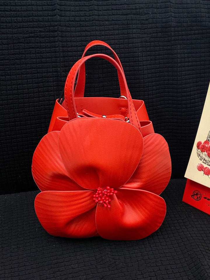Sac à main en forme de fleur, couleur unie
