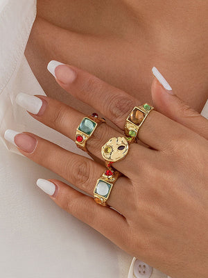 Bague géométrique à strass
