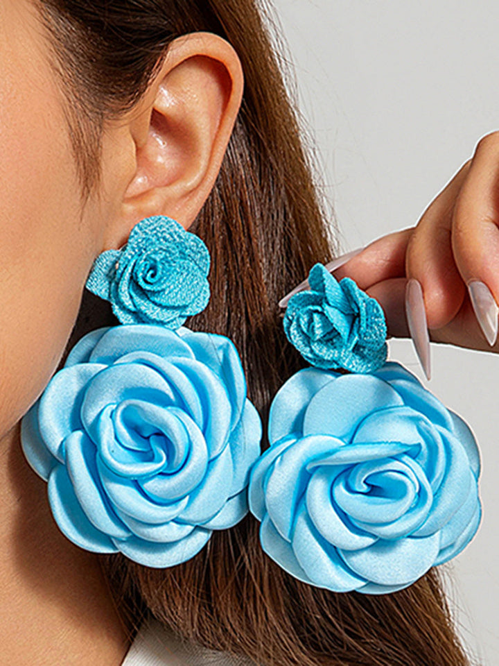 Boucles d'oreilles pendantes en forme de fleur