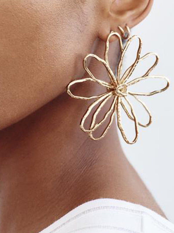 Boucles d'oreilles pendantes en forme de fleur