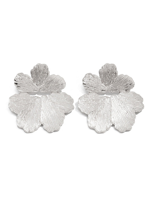 Boucles d'oreilles à coupe irrégulière, en forme de fleur