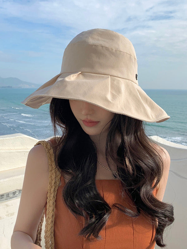 Chapeau pliable anti-UV à larges bords