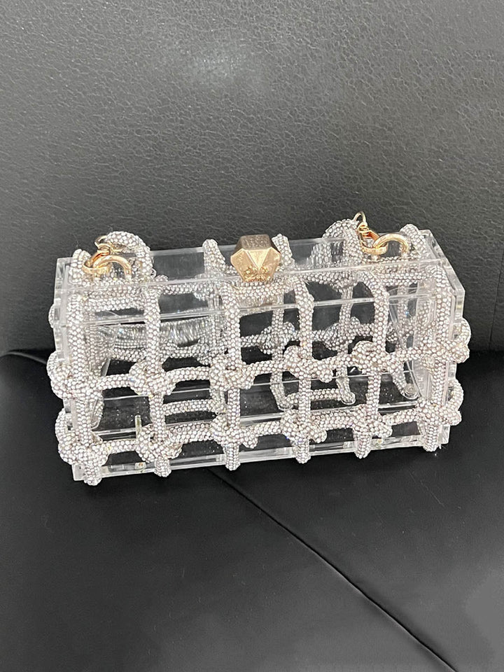 Sac besace brillant géométrique