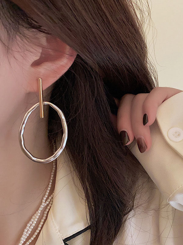Boucles d'oreilles géométriques couleur contrastée