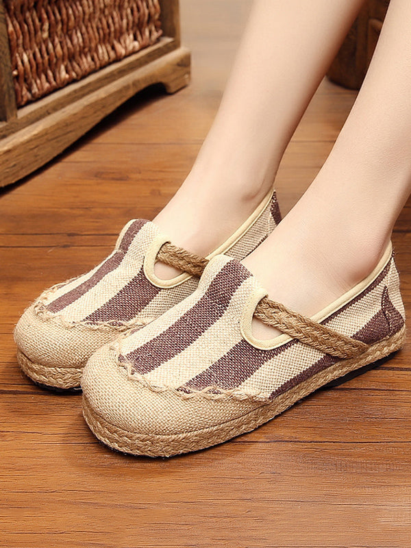Chaussures en toile à rayures Chaussures plates