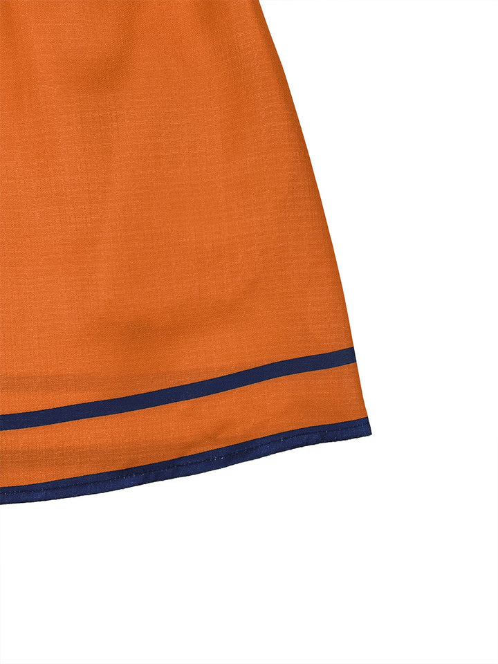 Robe courte sans manches, à poches, à fermeture éclair, à col licou, couleur contrastée