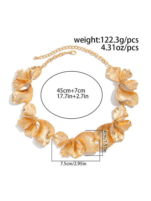Collier à imprimé floral, couleur unie