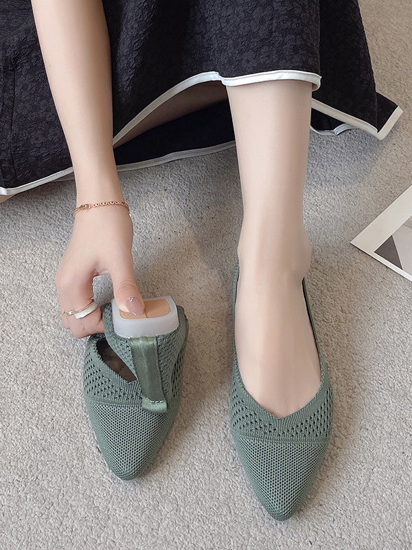 Chaussures plates creuses respirantes de couleur unie
