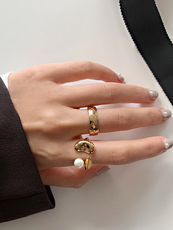 Bague Simple Perles Chic Originale
