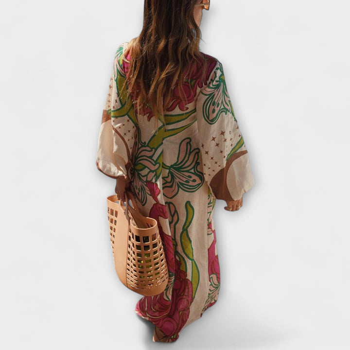 Tracey - Robe maxi avec ceinture à la taille