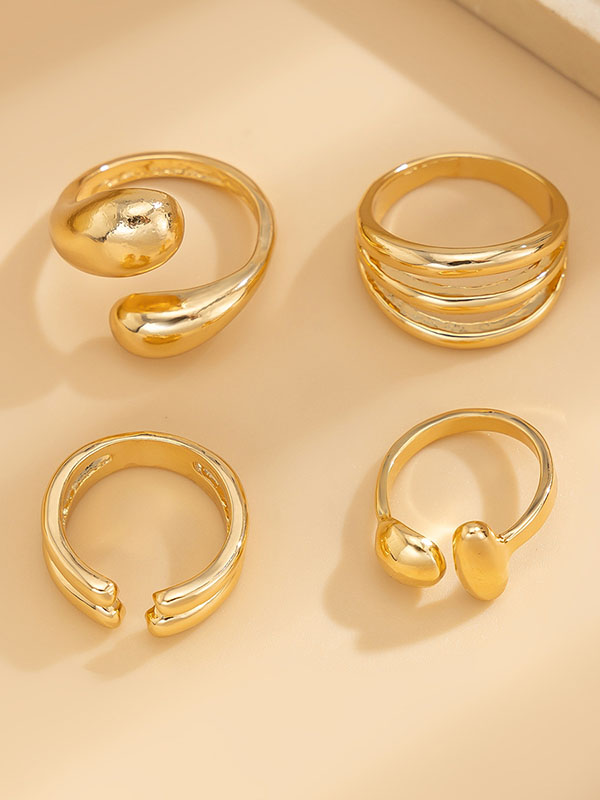 Bague géométrique couleur unie