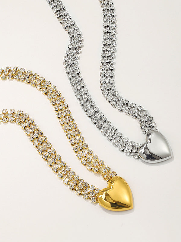 Accessoires de chaîne de taille en strass en forme de cœur