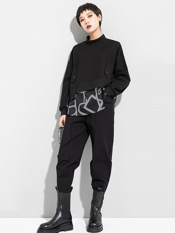Sweat-shirt à empiècements, effet deux pièces