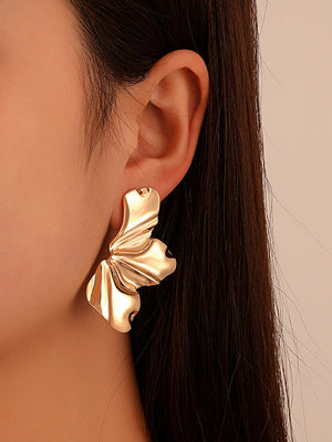 Boucles d'oreilles en forme de fleur, couleur unie