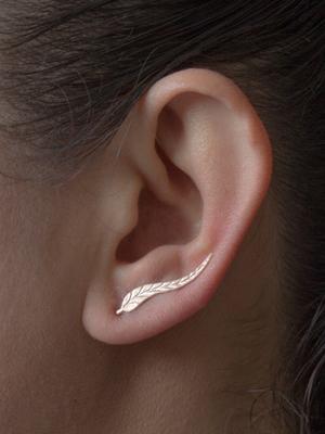 Accessoires de boucles d'oreilles à motif de feuilles
