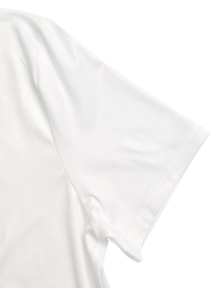 T-shirt imprimé à manches courtes, coupe près du corps, à col rond