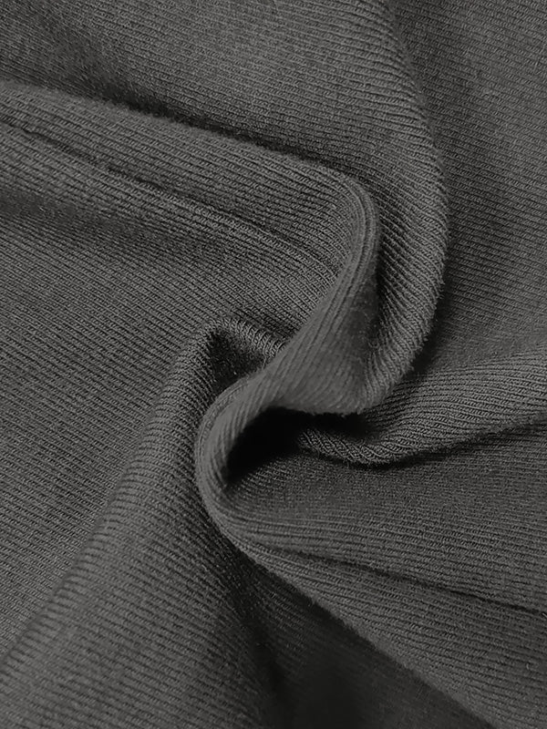 Robe longue moulante ajourée plissée sans manches, à empiècements, à col cheminée, couleur unie