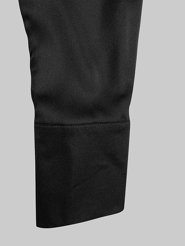 Robes chemise amples à manches longues, couleur unie, col à revers