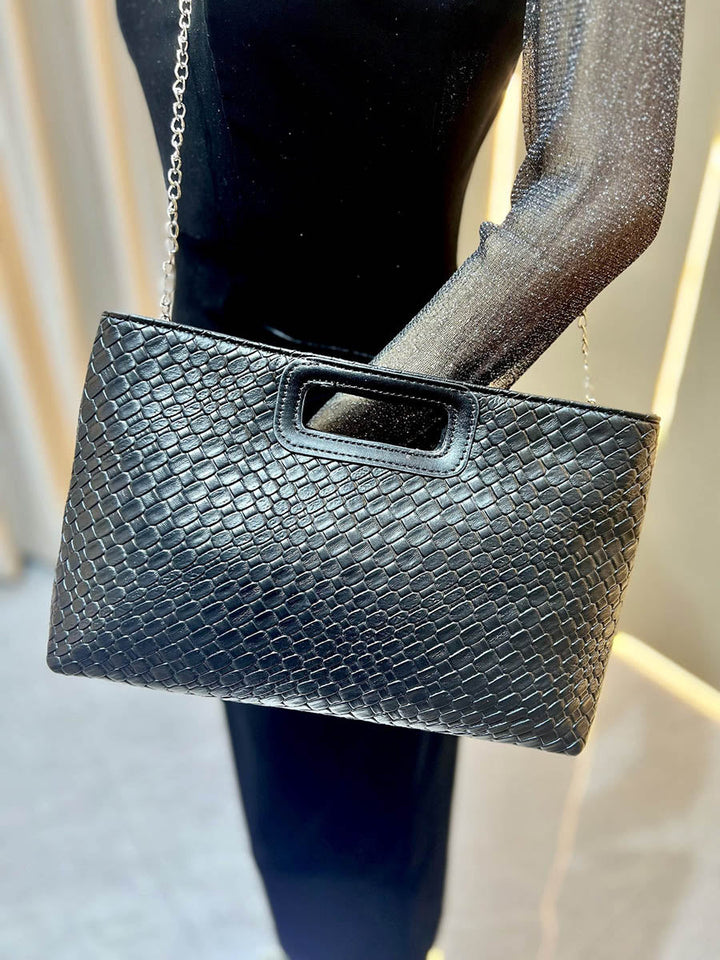 Chaînes Sacs à bandoulière en peau de serpent brillant géométrique Sacs de soirée & Pochettes