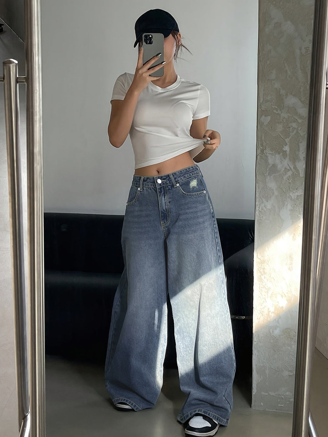 Jeans Baggy Femme | Coupe Ample Avec Taille Haute