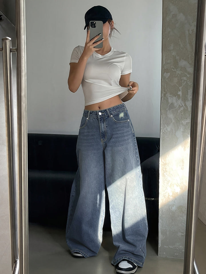 Jeans Baggy Femme | Coupe Ample Avec Taille Haute