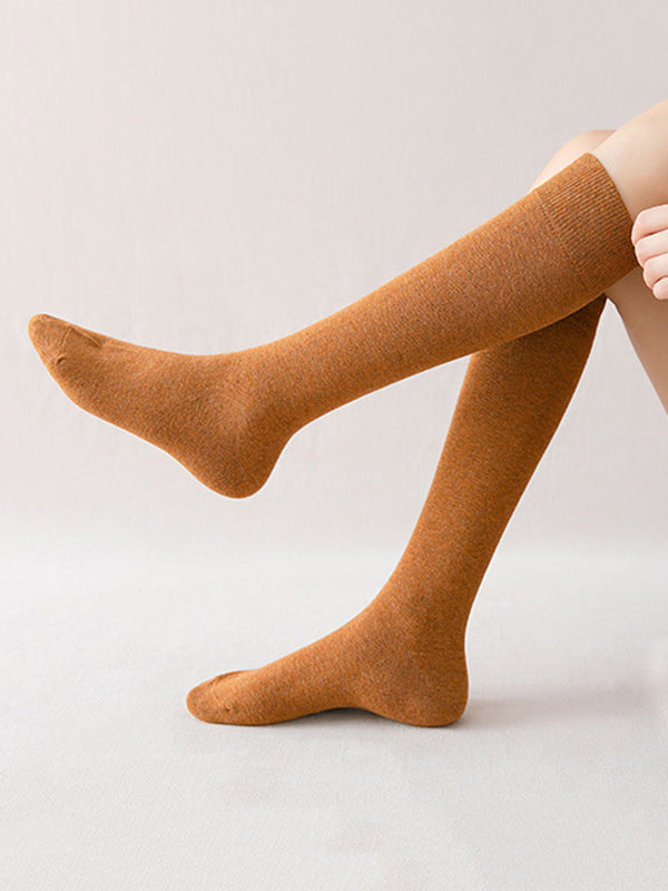 Chaussettes décontractées chaudes couleur unie