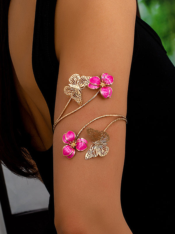 Accessoires de brassard réglables en forme de fleur en forme de papillon