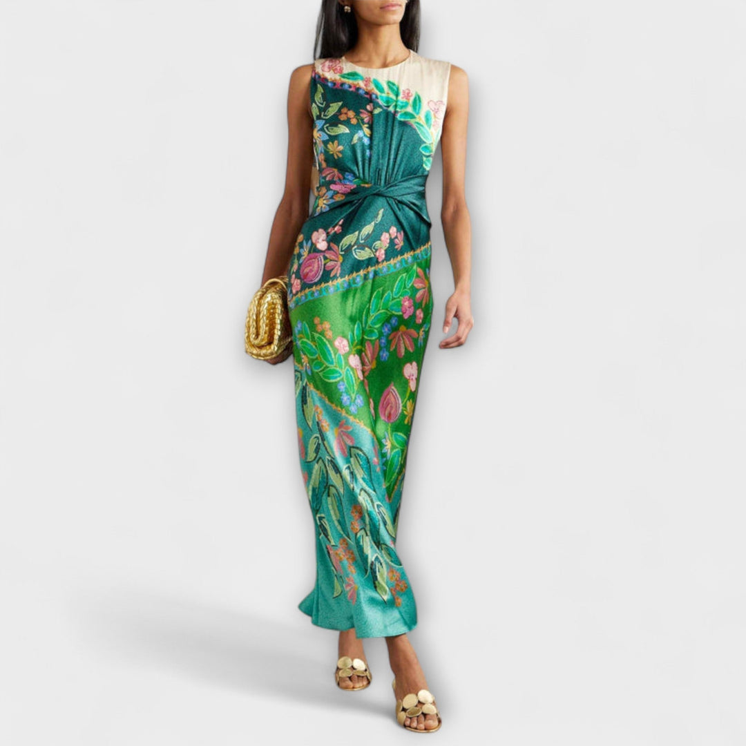 Aisling - Robe maxi élégante avec motif floral enroulé