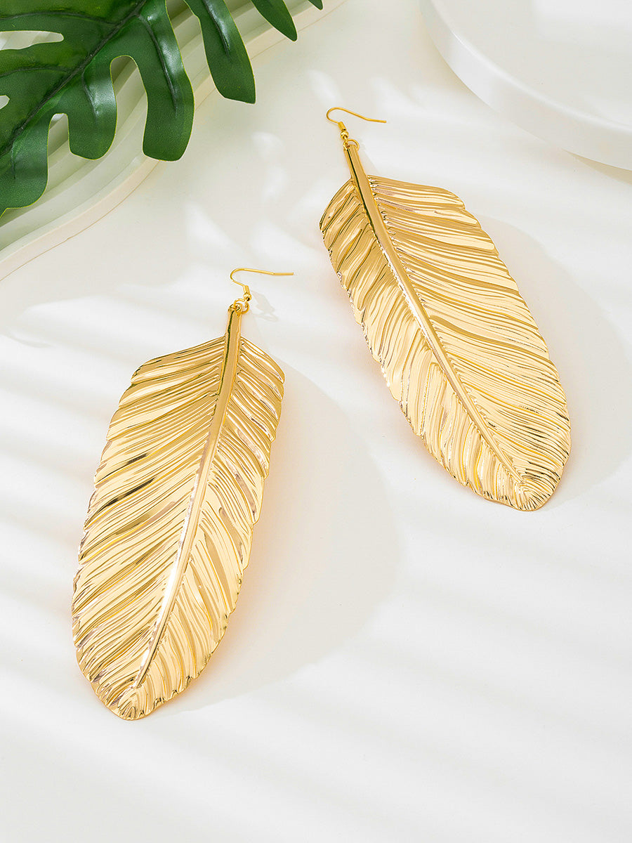 Boucles d'oreilles en forme de feuilles