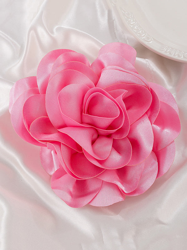 Broche en forme de fleur, couleur unie