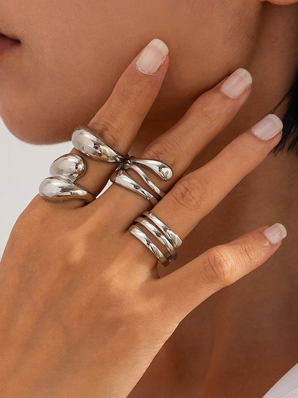 Bague géométrique couleur unie