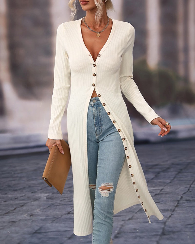 Manteau long en tricot pour femmes
