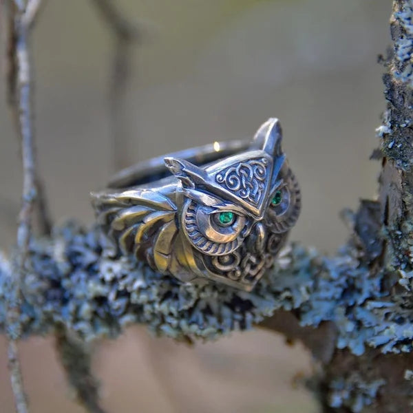 Bague Eule Smaragd