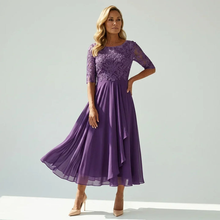 Ella | Robe Midi Festive en Dentelle pour Femmes