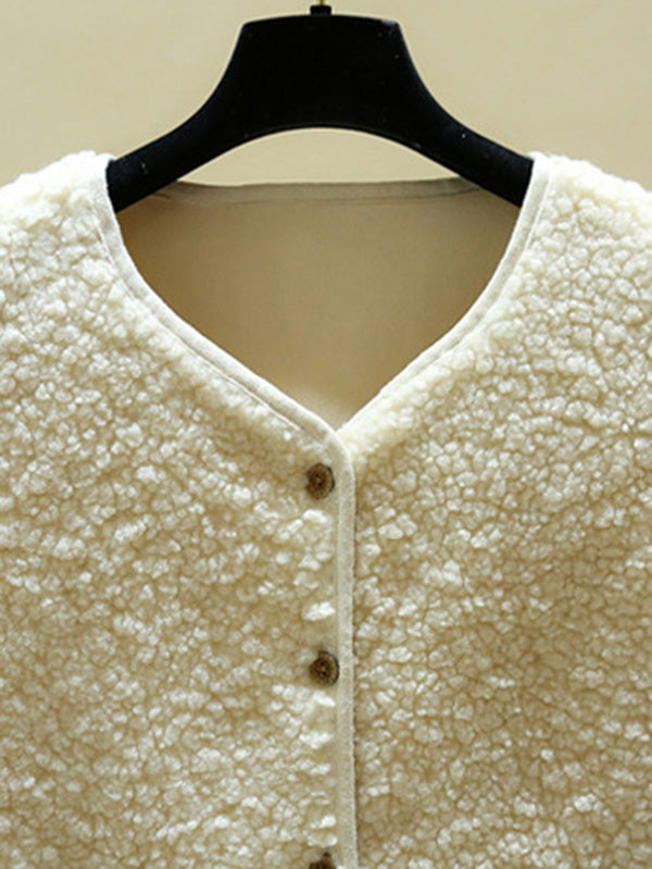 Gilet ample et chaud en laine d'agneau