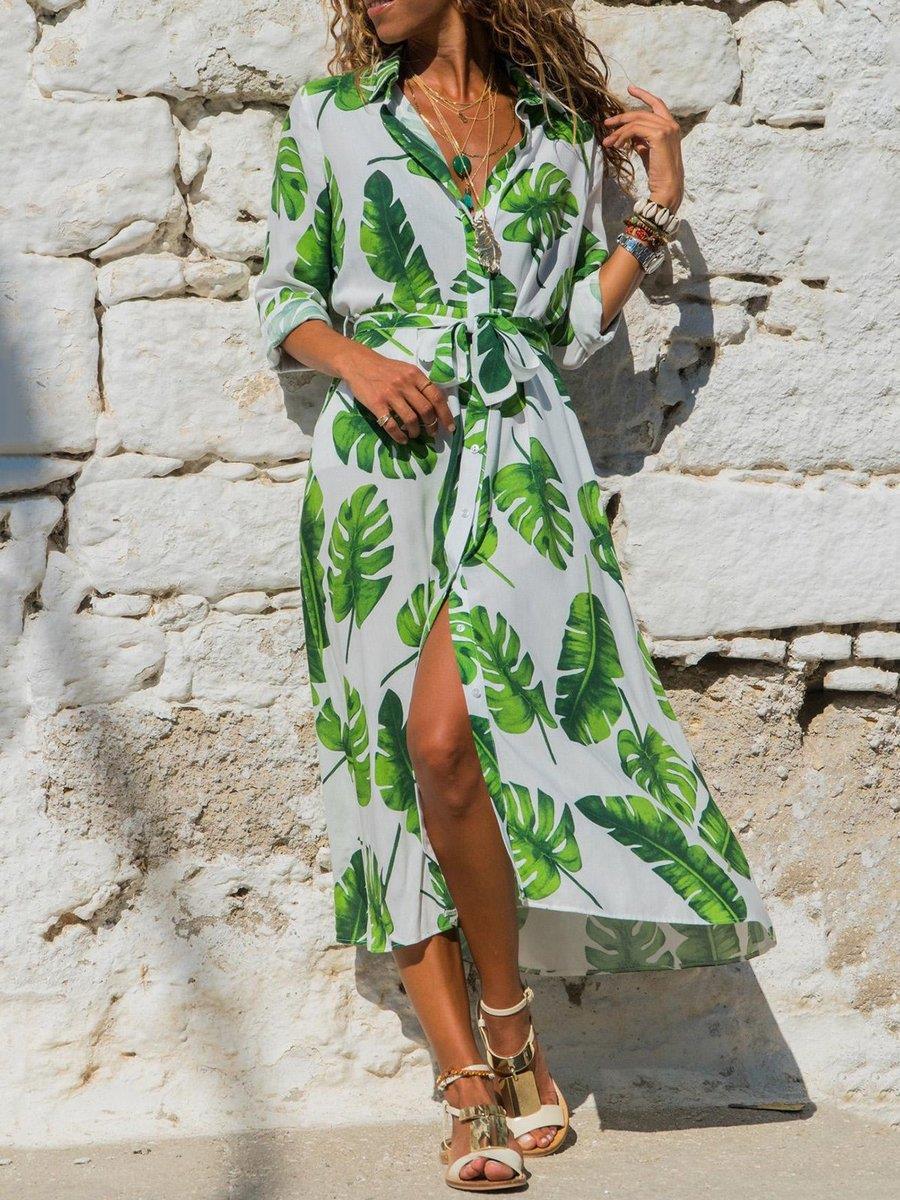 Camila - Robe midi à fleurs avec fermeture à boutons