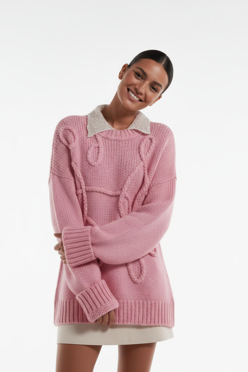 Sienna | Pull en tricot surdimensionné pour femmes avec col rond