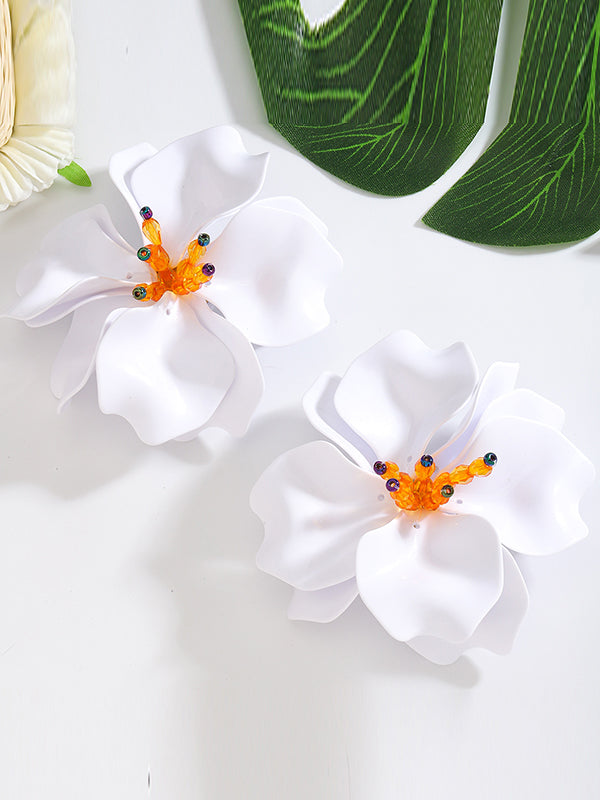 Boucles d'oreilles pendantes en forme de fleur