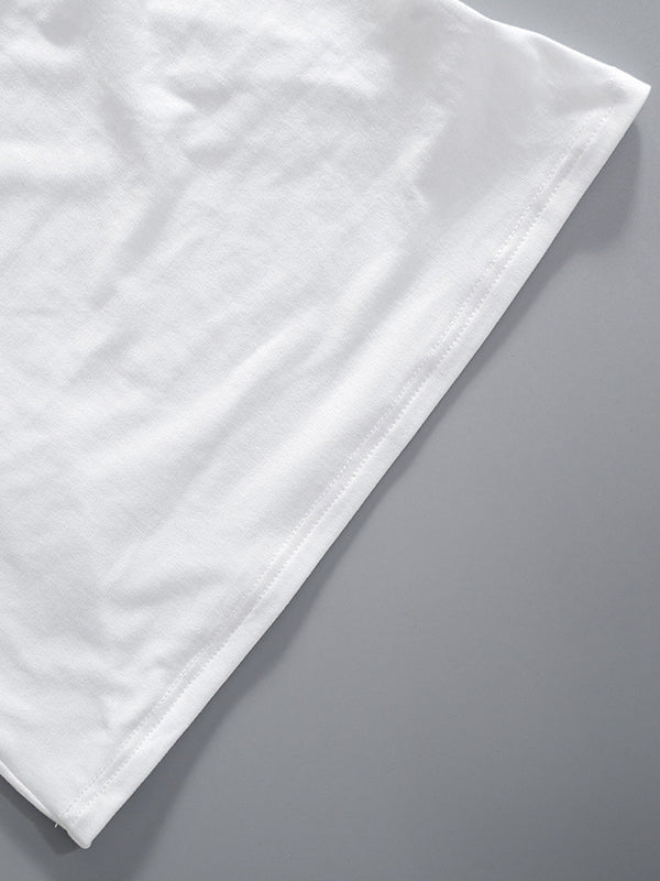 T-shirt ample transparent coupe près du corps, dos nu, à lacets, à empiècements, à épaules dénudées, couleur unie